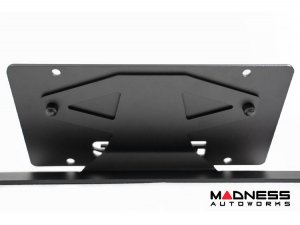 Ford Bronco Front License Plate Relocation Bracket - Factory Capable Steel Bumper - DV8 - Angled Ford Bronco Front License Plate Relocation Bracket - Factory Capable Steel Bumper - DV8 - Angled